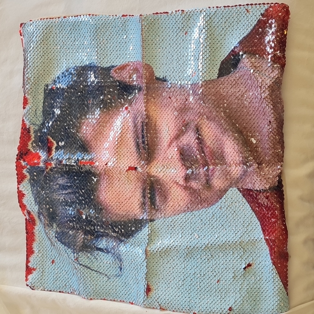HARRY STILES SEQUIN PILLOW COVER 16"X16